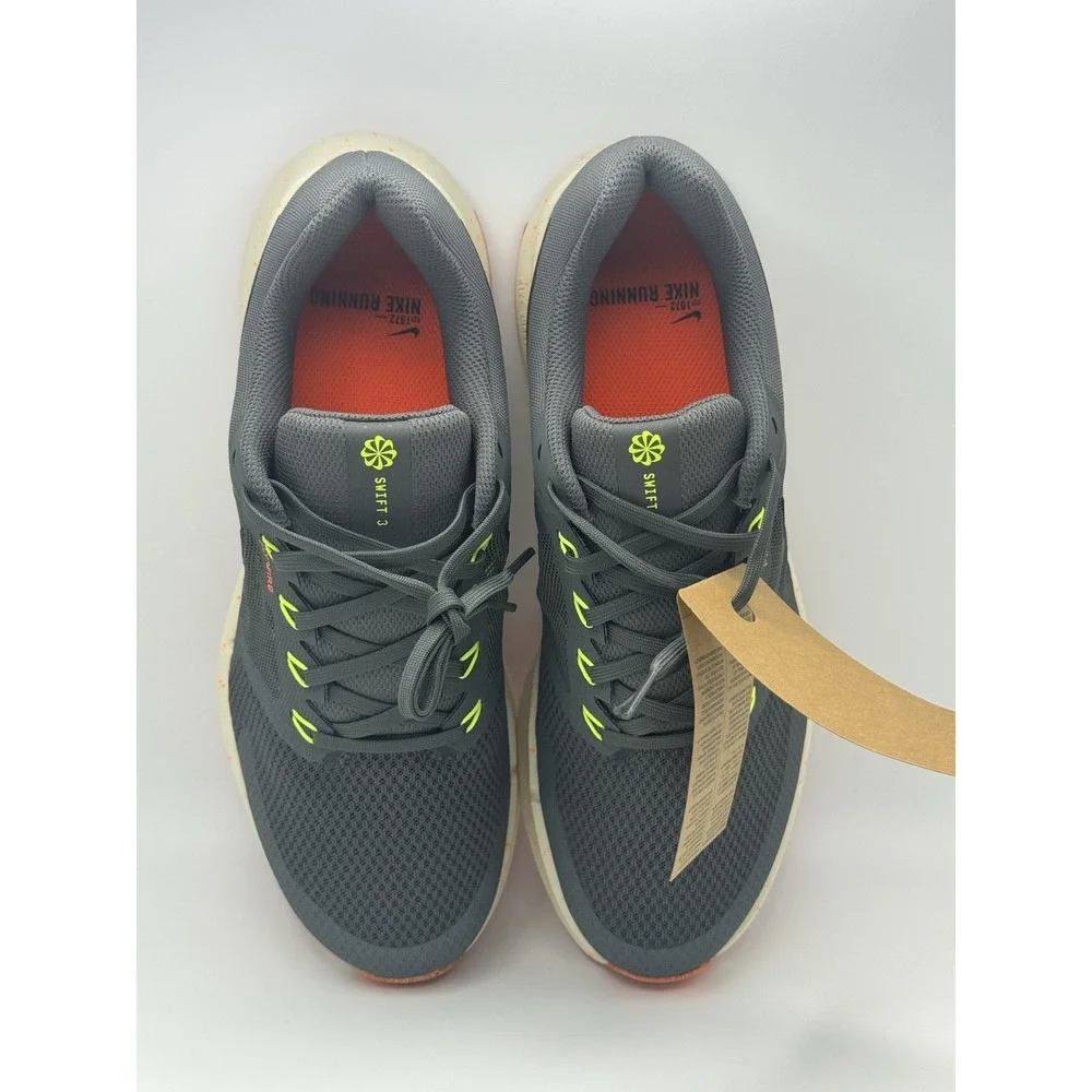 Nike Run Swift 3 Mens Running Shoes Iron Grey-Orange HV5226-068 Size 11